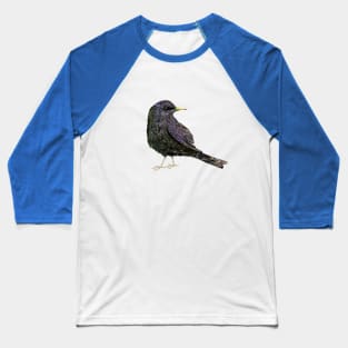 A watercolor drawing of a starling Baseball T-Shirt